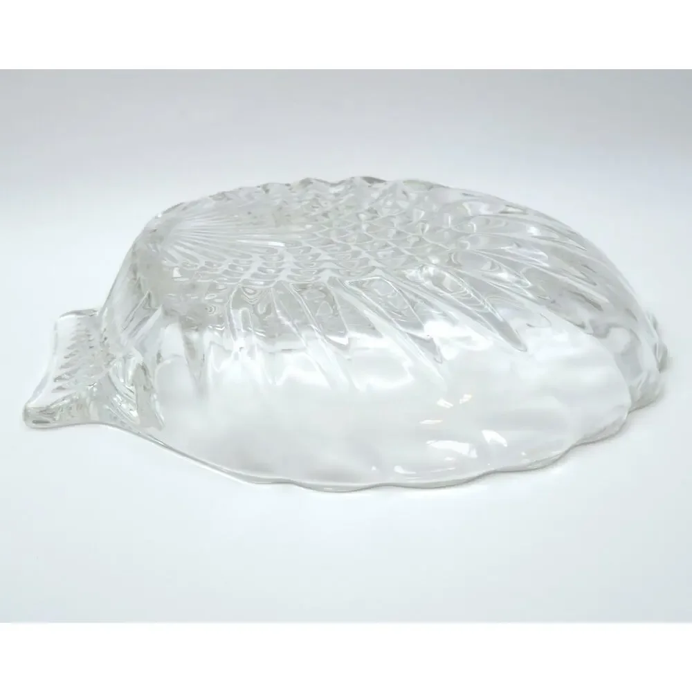 Vintage Clear Glass Scallop Shell Dish Pressed Glass Candy Bowl, Trinket Dish